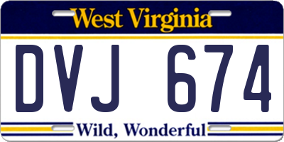 WV license plate DVJ674