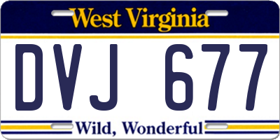 WV license plate DVJ677