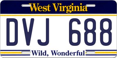 WV license plate DVJ688