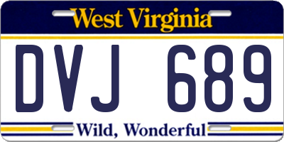 WV license plate DVJ689