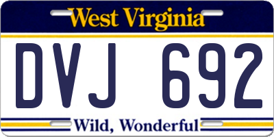 WV license plate DVJ692