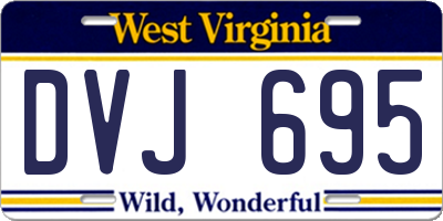 WV license plate DVJ695
