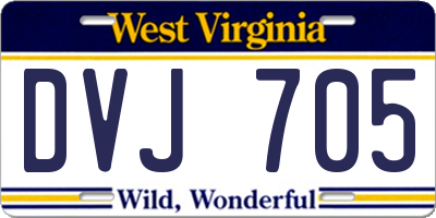 WV license plate DVJ705
