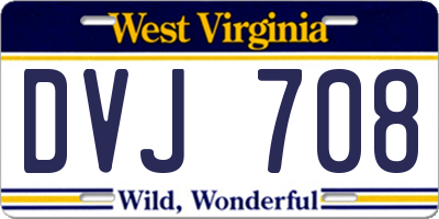 WV license plate DVJ708
