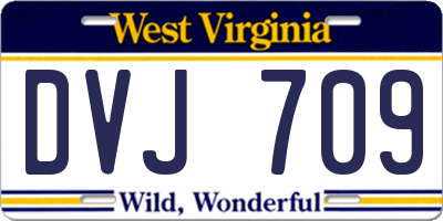 WV license plate DVJ709