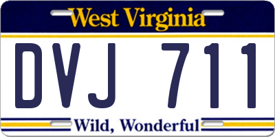 WV license plate DVJ711