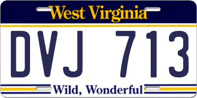 WV license plate DVJ713