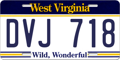 WV license plate DVJ718