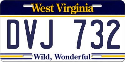 WV license plate DVJ732