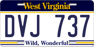 WV license plate DVJ737