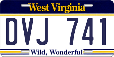 WV license plate DVJ741