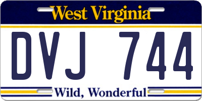 WV license plate DVJ744