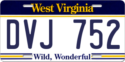 WV license plate DVJ752