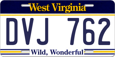 WV license plate DVJ762