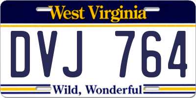 WV license plate DVJ764