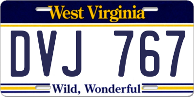 WV license plate DVJ767