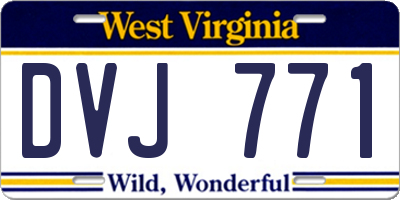 WV license plate DVJ771