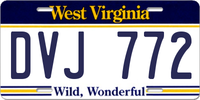 WV license plate DVJ772