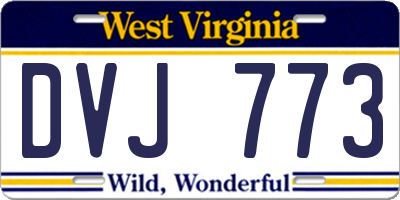 WV license plate DVJ773