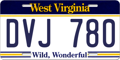 WV license plate DVJ780
