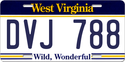WV license plate DVJ788