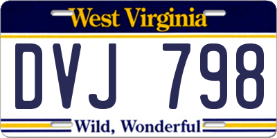 WV license plate DVJ798