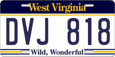 WV license plate DVJ818