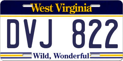 WV license plate DVJ822