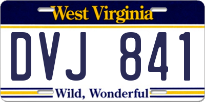 WV license plate DVJ841