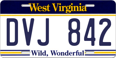 WV license plate DVJ842