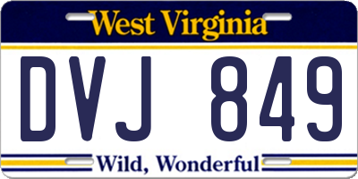 WV license plate DVJ849