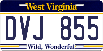 WV license plate DVJ855