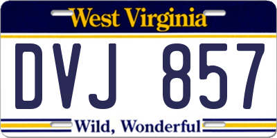WV license plate DVJ857