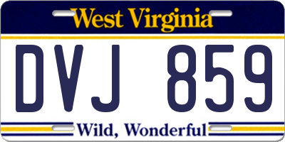 WV license plate DVJ859