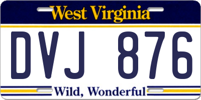 WV license plate DVJ876