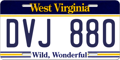 WV license plate DVJ880