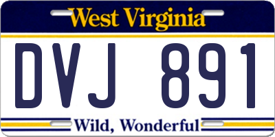 WV license plate DVJ891