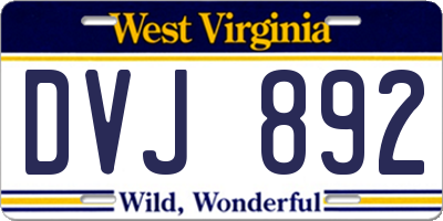 WV license plate DVJ892