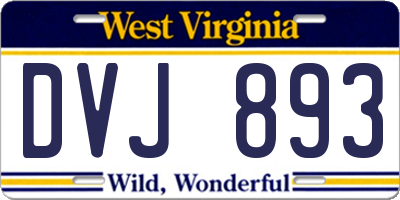 WV license plate DVJ893