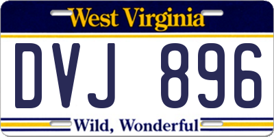 WV license plate DVJ896