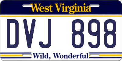 WV license plate DVJ898