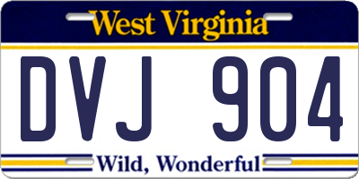 WV license plate DVJ904