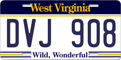 WV license plate DVJ908