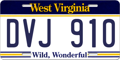 WV license plate DVJ910