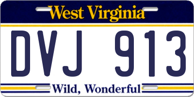 WV license plate DVJ913