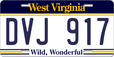 WV license plate DVJ917