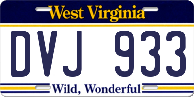 WV license plate DVJ933