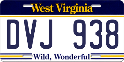 WV license plate DVJ938