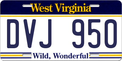 WV license plate DVJ950