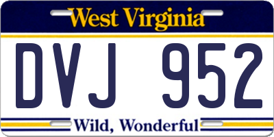 WV license plate DVJ952